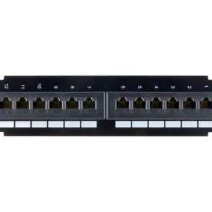 Cat6 UTP Patch Panel – 19” 1U Rack Mount, 12-Port